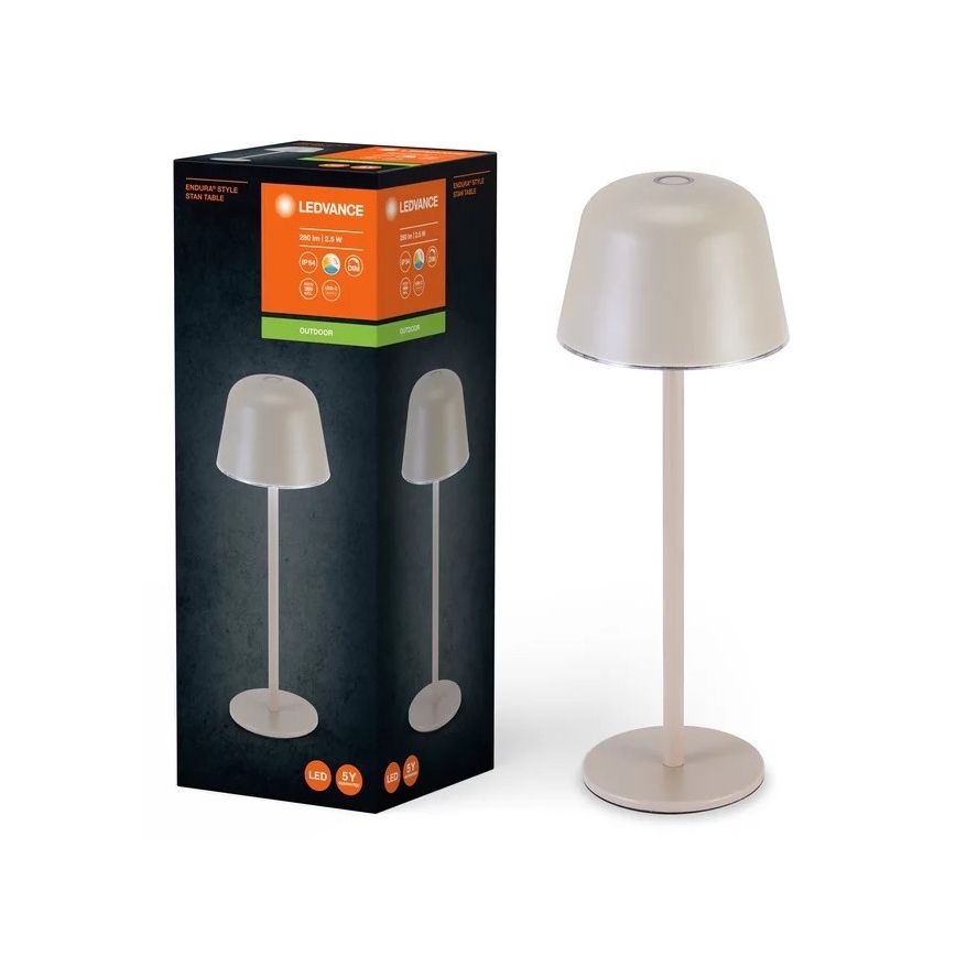 Ledvance - LED Ljusreglerad utomhus rechargeable lampa TABLE LED/2,5W/5V IP54 beige