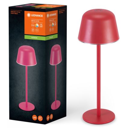 Ledvance - LED Ljusreglerad utomhus rechargeable lampa TABLE LED/2,5W/5V IP54 röd
