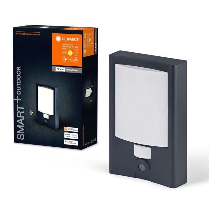 Ledvance - LED Ljusreglerad vägglampa med sensor för utomhusbruk och kamera SMART+ LED/22W/230V IP44 Wi-Fi