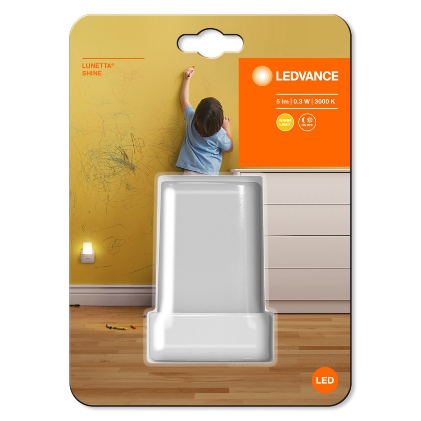 Ledvance - LED nattlampa med sensor LUNETTA LED/0,28W/230V 3000K