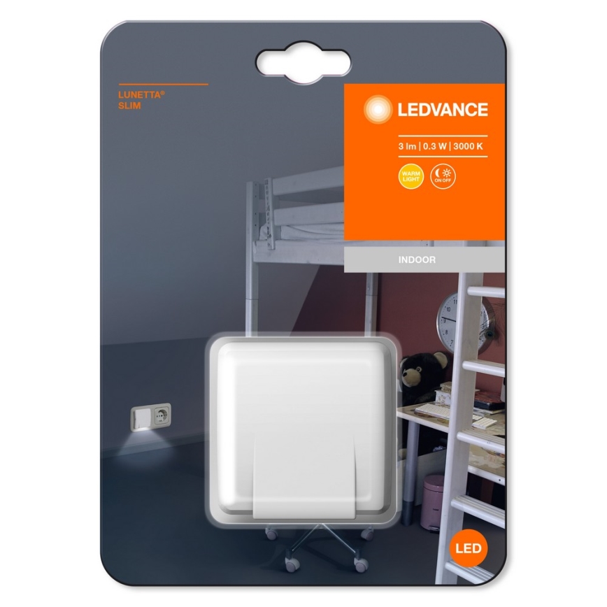 Ledvance - LED nattlampa med sensor LUNETTA LED/0,3W/230V 3000K
