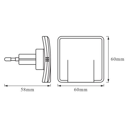 Ledvance - LED nattlampa med sensor LUNETTA LED/0,3W/230V 3000K