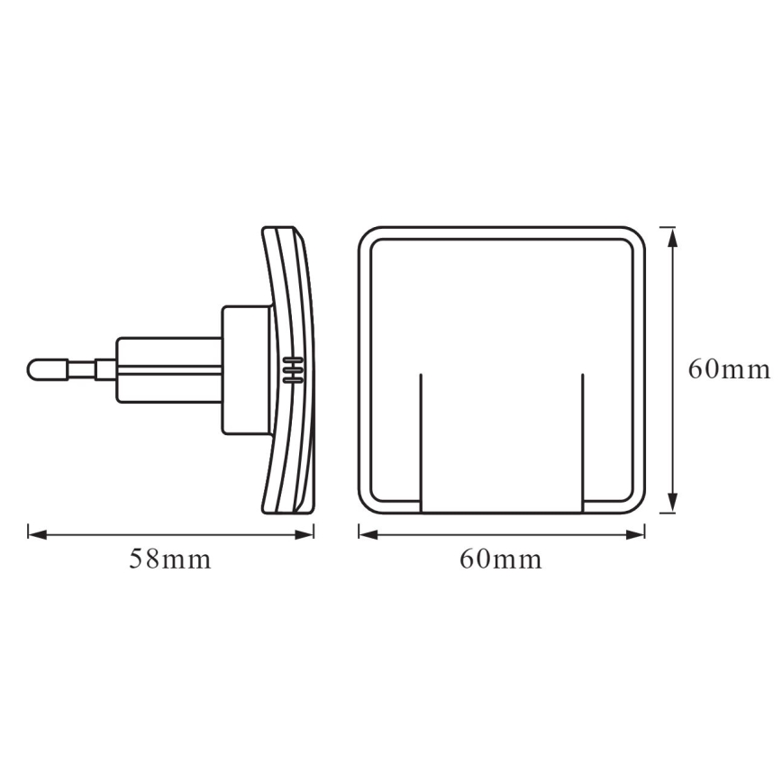 Ledvance - LED nattlampa med sensor LUNETTA LED/0,3W/230V 3000K