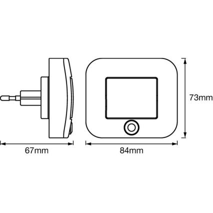 Ledvance - LED nattlampa med sensor LUNETTA LED/0,7W/230V 3000K