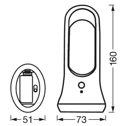 Ledvance - LED nattlampa med sensor  MOBILE LED/0,7W/4xAAA