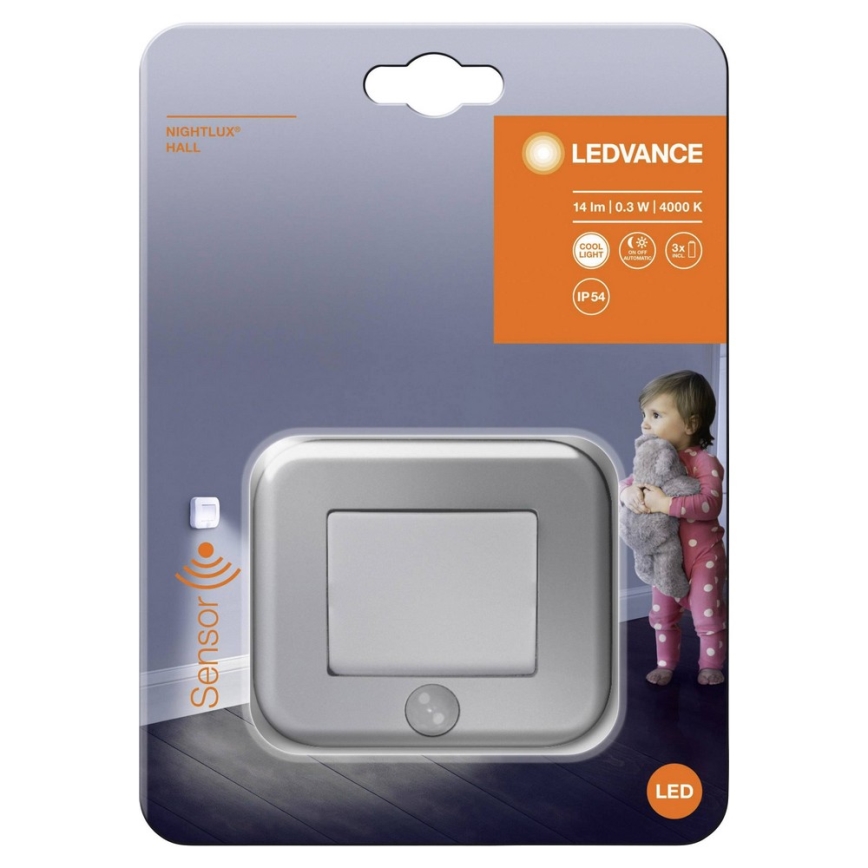 Ledvance - LED navigationsljus med sensor NattbelysningLUX LED/0.25W/3xAAA