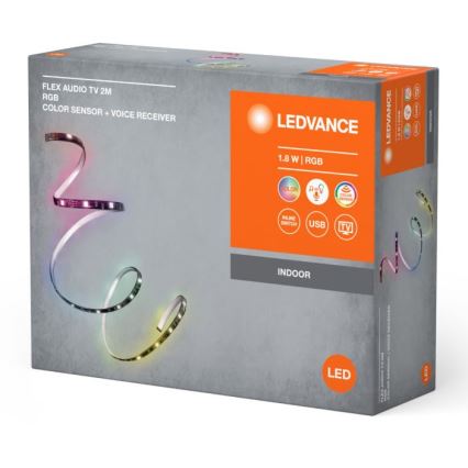 Ledvance - LED RGB Dimbar list för TV med sensor FLEX AUDIO 2m LED/1,8W/5V