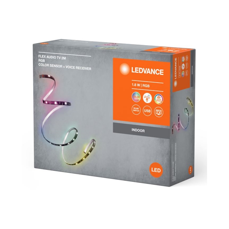 Ledvance - LED RGB Dimbar list för TV med sensor FLEX AUDIO 2m LED/1,8W/5V