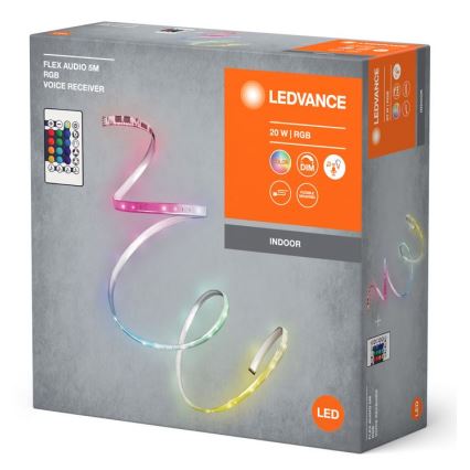 Ledvance - LED RGB Dimbar remsa FLEX AUDIO 5m LED/20W/230V + fjärrkontroll