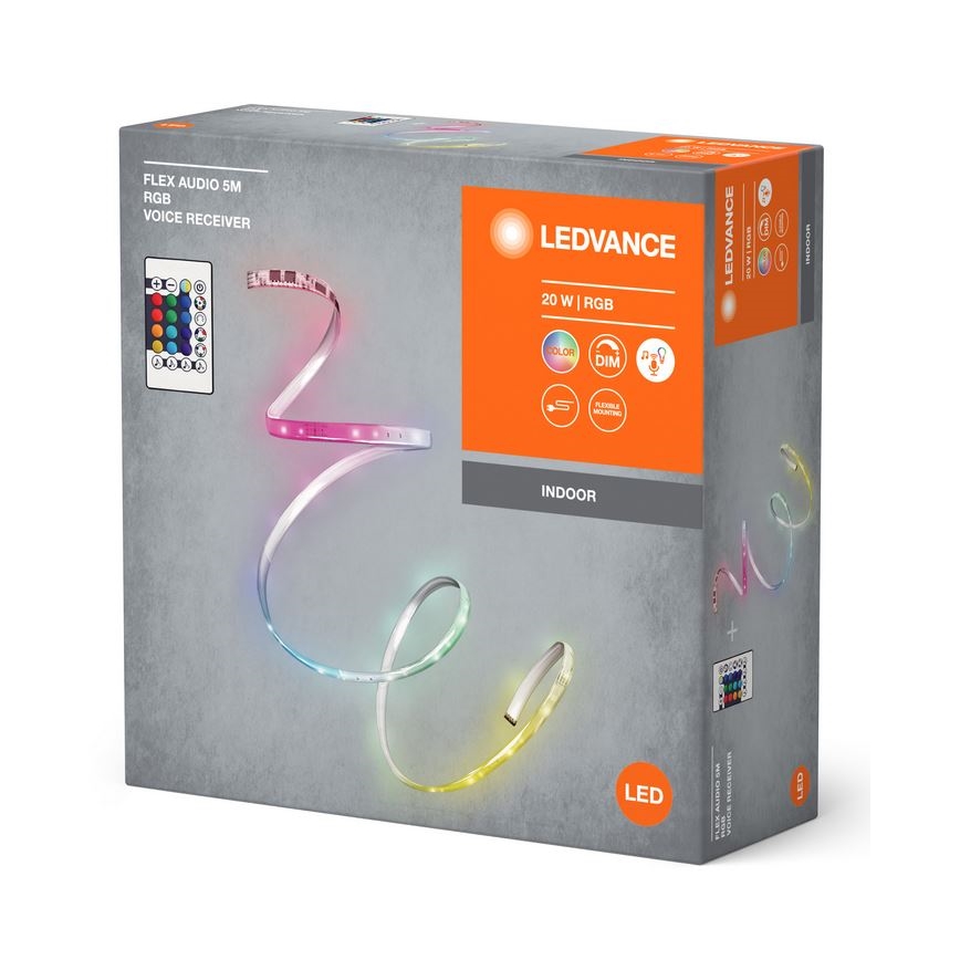 Ledvance - LED RGB Dimbar remsa FLEX AUDIO 5m LED/20W/230V + fjärrkontroll