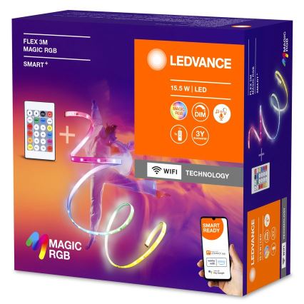 Ledvance - LED RGB Dimbar remsa SMART+ MAGIC FLEX 3m LED/15,5W/230V Wi-Fi + fjärrkontroll