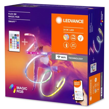 Ledvance - LED RGB Dimbar remsa SMART+ MAGIC FLEX 5m LED/24W/230V Wi-Fi + fjärrkontroll