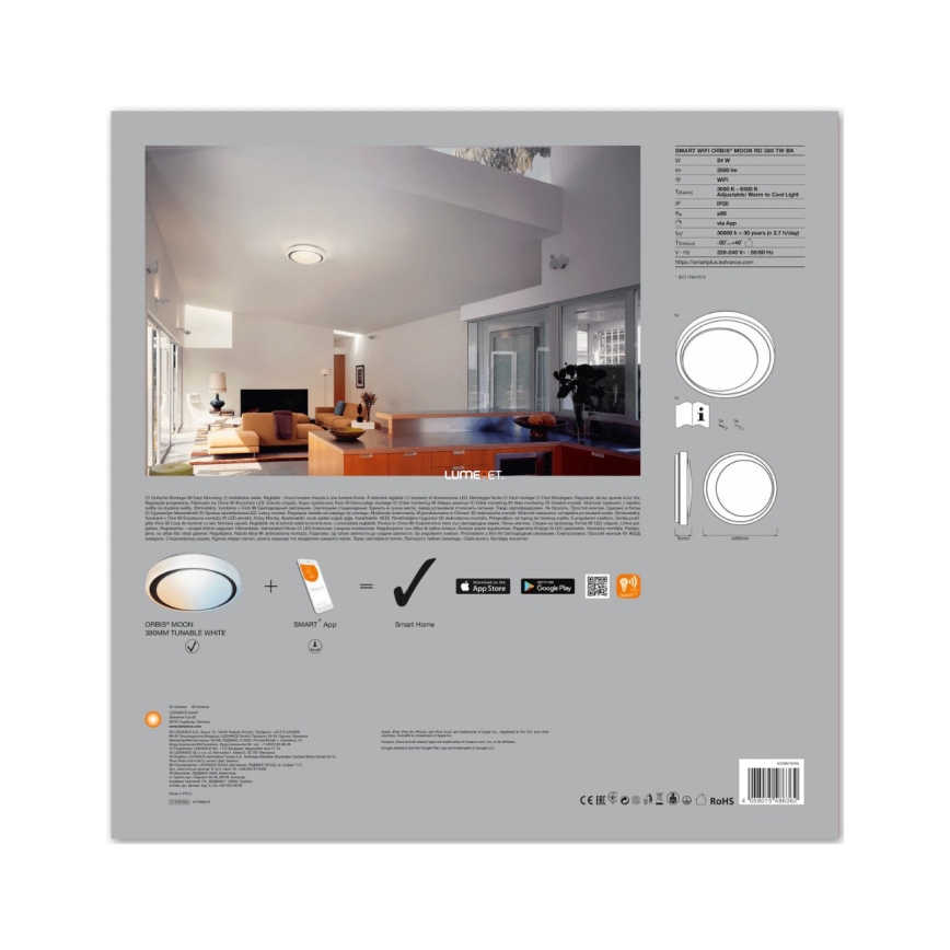 Ledvance - LED RGB Dimbar Takbelysning SMART+ KITE LED/18W/230V Wi-Fi