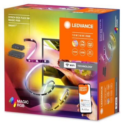 Ledvance - LED RGB dimbar ljusslinga för TV SYNCH BOX FLEX SMART+ MAGIC 4,5m LED/18W/230V Wi-Fi