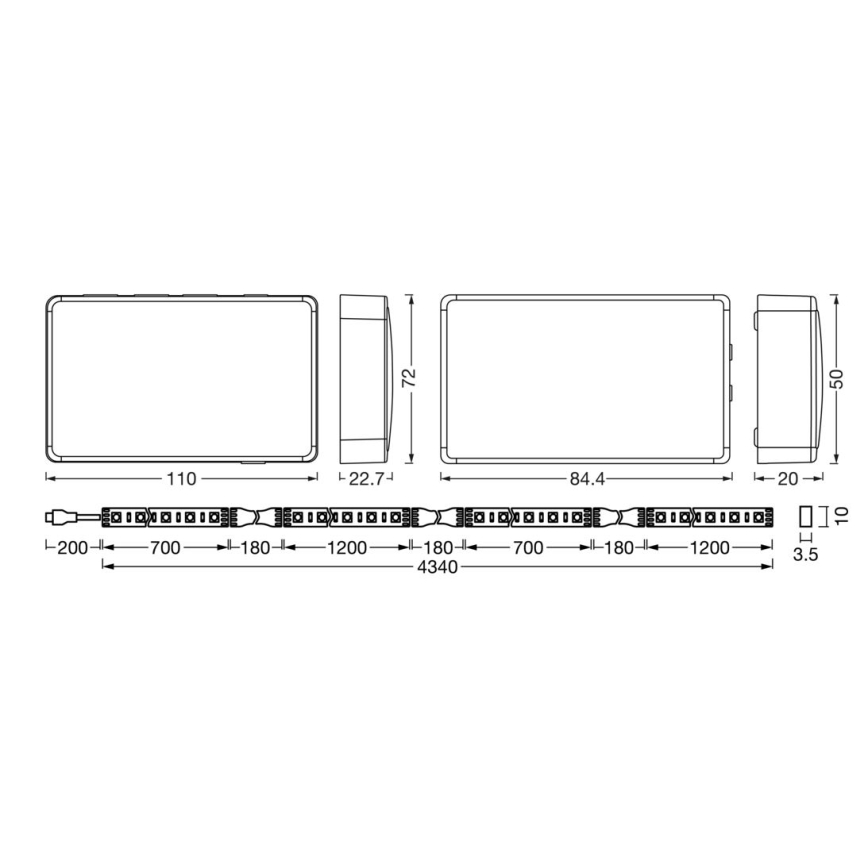 Ledvance - LED RGB dimbar ljusslinga för TV SYNCH BOX FLEX SMART+ MAGIC 4,5m LED/18W/230V Wi-Fi