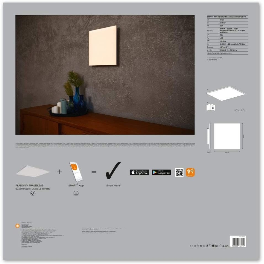 Ledvance - LED RGB+TW Dimbar Takbelysning SMART+ RamLESS LED/40W/230V