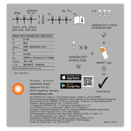 Ledvance - LED RGB Utomhus Förlängning set SMART+ 3xLED/0,7W/230V IP65 Wi-Fi