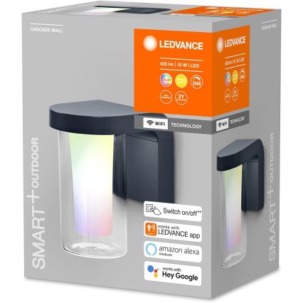 Ledvance - LED RGBW ljusreglerad utomhus vägglampa  SMART+ CASCADE LED/10W/230V Wi-Fi IP44