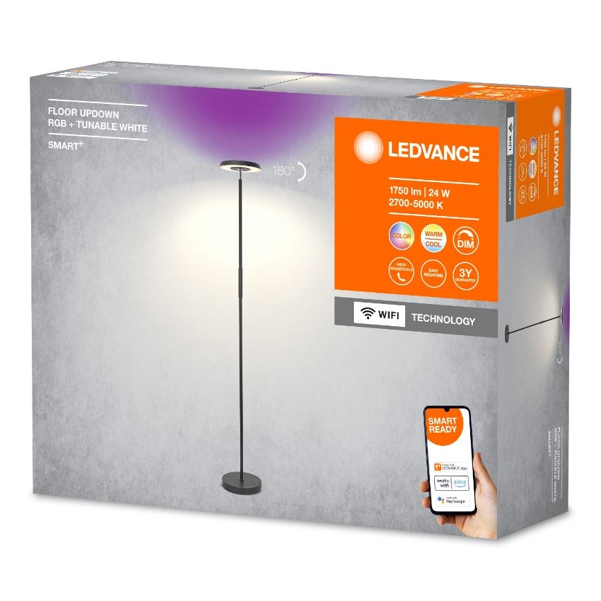 Ledvance - LED RGBW dimbar golvlampa SMART+ FLOOR LED/24W/230V 2700-5000K Wi-Fi