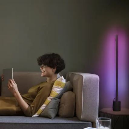 Ledvance - LED RGBW Dimbar golvlampa SMART+ FLOOR LED/8W/230V 2700-6500K Wi-Fi black + remote control
