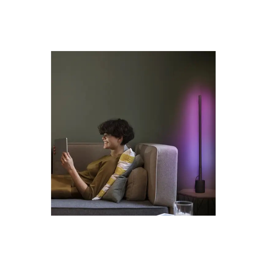 Ledvance - LED RGBW Dimbar golvlampa SMART+ FLOOR LED/8W/230V 2700-6500K Wi-Fi black + remote control