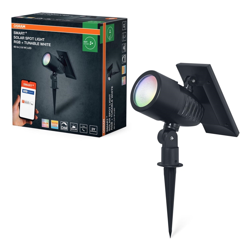 Ledvance - LED RGBW Dimbar solcellslampa SMART+ SOLAR LED/0,6W/3,7V 2000 mAh 3000-6500K IP44