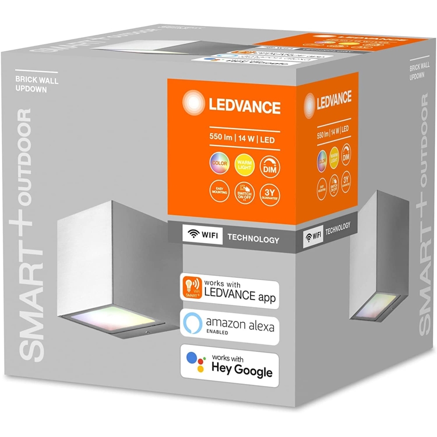 Ledvance - LED RGBW Dimbar Utomhus belysning BRICK LED/14W/230V Wi-Fi IP44