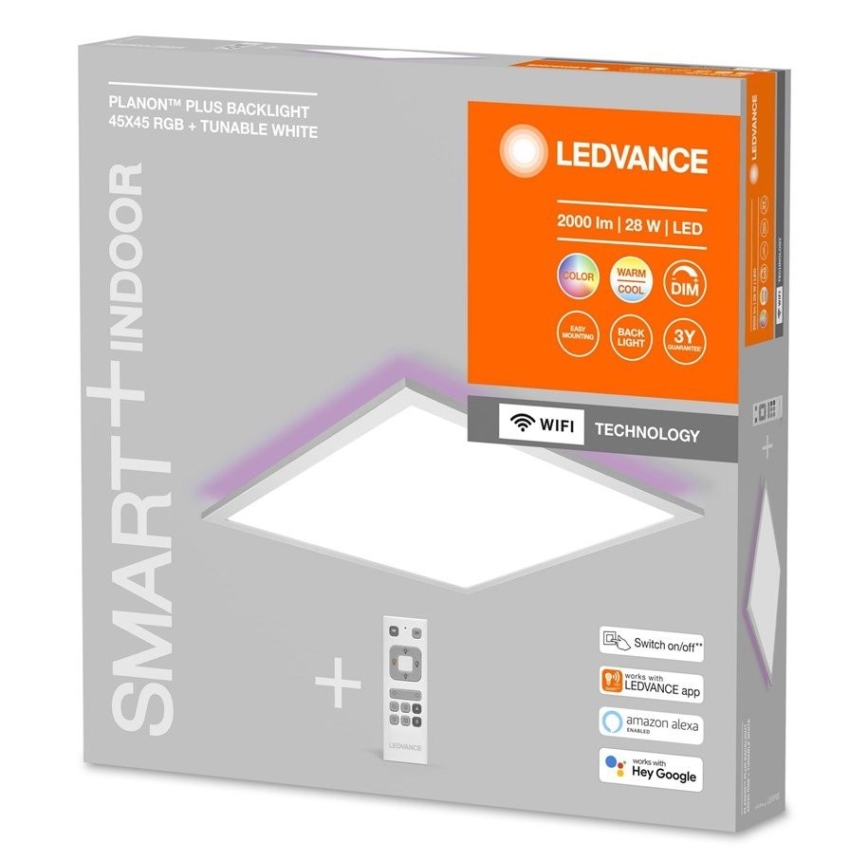 Ledvance - LED RGBW ljusreglerad panel  SMART+ PLANON LED/28W/230V Wi-Fi + fjärrkontroll 