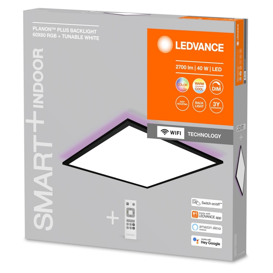 Ledvance - LED RGBW ljusreglerad fastsatt panel  SMART+ PLANON LED/40W/230V Wi-Fi + fjärrkontroll