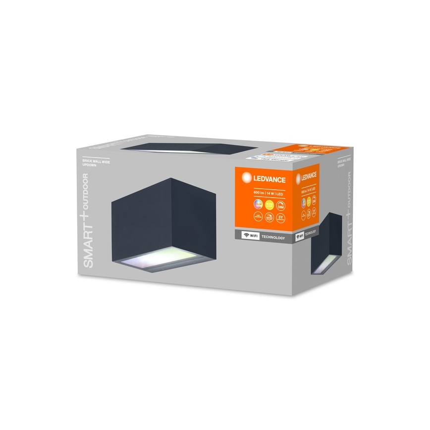 Ledvance - LED RGBW ljusreglerad utomhus vägglampa  SMART+ BRICK LED/14W/230V Wi-Fi IP44