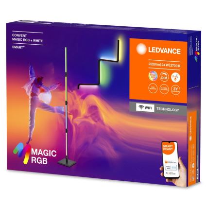 Ledvance - LED RGBW Ljusreglerad golvlampa 2i1 SMART+ MAGIC LED/24W/230V Wi-Fi