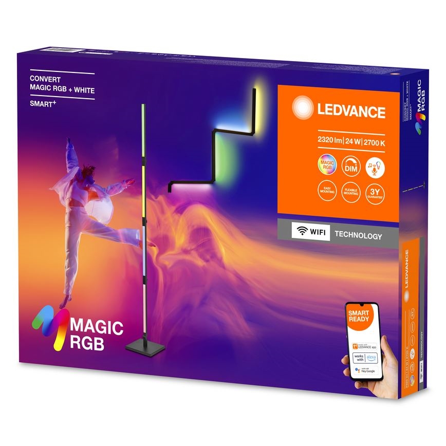 Ledvance - LED RGBW Ljusreglerad golvlampa 2i1 SMART+ MAGIC LED/24W/230V Wi-Fi