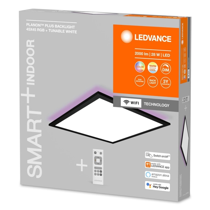 Ledvance - LED RGBW Ljusreglerad panel SMART+ PLANON LED/28W/230V 3000-6500K Wi-Fi + fjärrkontroll