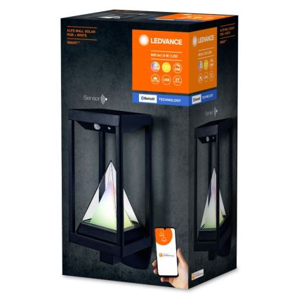 Ledvance - LED RGBW Dimbar solcellsvägglampa med sensor SMART+ ALPS LED/6W/3,7V 3000K IP44