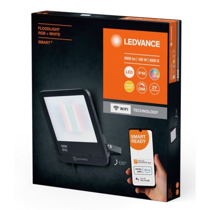 Ledvance - LED RGBW Ljusreglerad utomhus strålkastare SMART+ FLOODLIGHT LED/100W/230V IP65 Wi-Fi