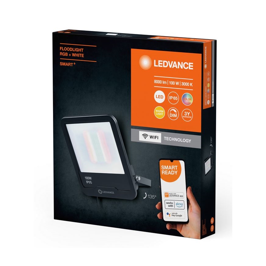 Ledvance - LED RGBW Ljusreglerad utomhus strålkastare SMART+ FLOODLIGHT LED/100W/230V IP65 Wi-Fi