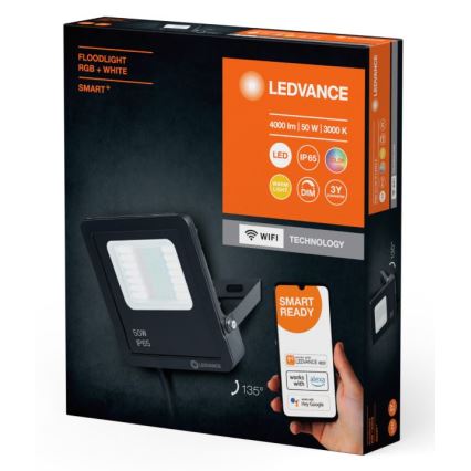 Ledvance - LED RGBW Ljusreglerad utomhus strålkastare SMART+ FLOODLIGHT LED/50W/230V IP65 Wi-Fi