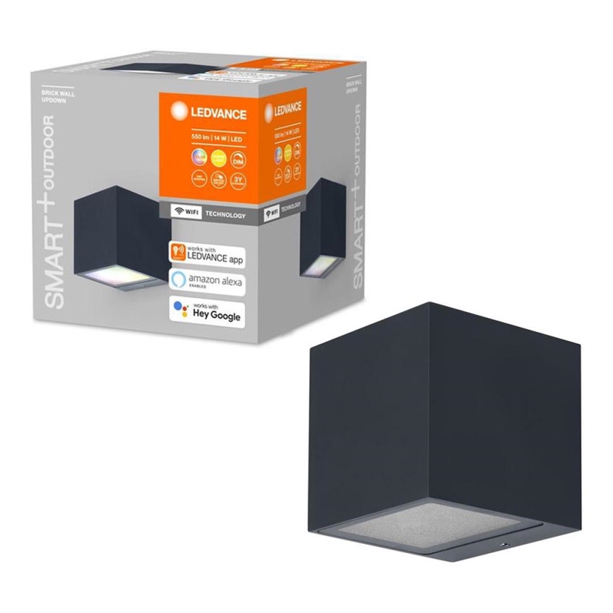 Ledvance - LED RGBW ljusreglerad utomhus vägglampa  SMART+ BRICK LED/14W/230V Wi-Fi IP44