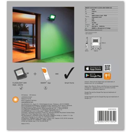 Ledvance - LED RGBW Strålkastare SMART+ FLOOD LED/30W/230V IP65 Wi-Fi