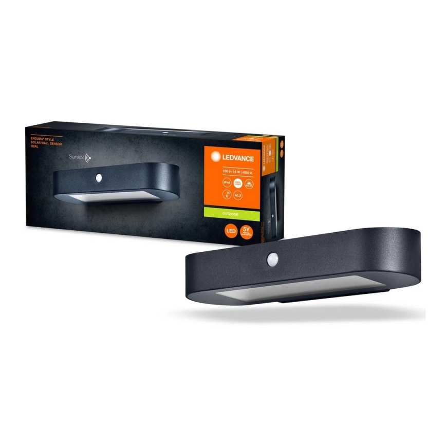 Ledvance-LED solcell väggbelysning med sensor ENDURA STYLE LED/6W/7,4V IP44