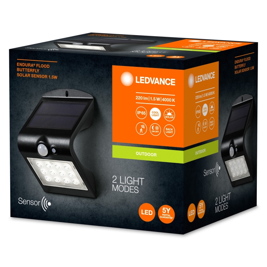 Ledvance - LED solcell väggbelysning med sensor FJÄRIL LED/1,5W/3,7V IP65