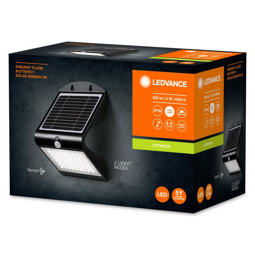 Ledvance - LED Solcellsvägglampa med rörelse- och skymningssensor FJÄRIL LED/4W/3,7V 2000 mAh IP65