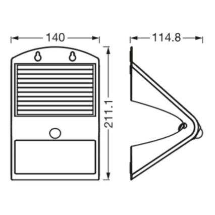 Ledvance - LED Solcellsvägglampa med rörelse- och skymningssensor FJÄRIL LED/4W/3,7V 2000 mAh IP65