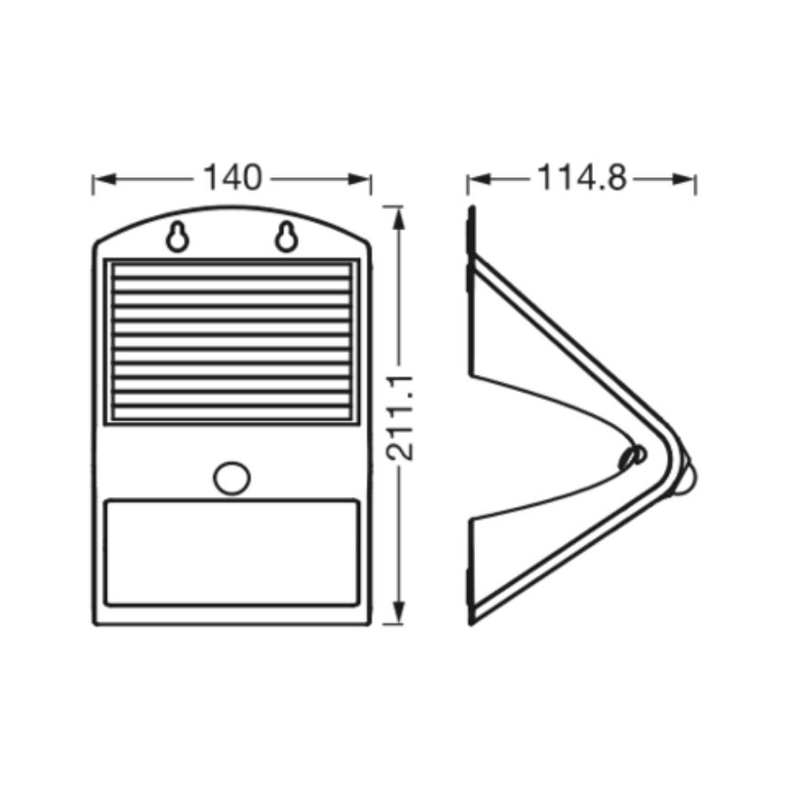 Ledvance - LED Solcellsvägglampa med rörelse- och skymningssensor FJÄRIL LED/4W/3,7V 2000 mAh IP65