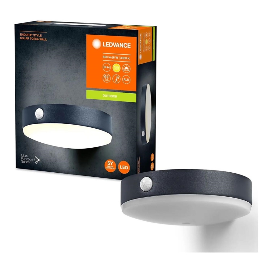 Ledvance - LED Solcellsvägglampa med rörelse- och skymningssensor ENDURA STYLE LED/6W/3,7V 1420 mAh IP44