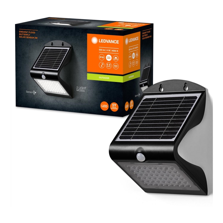 Ledvance - LED Solcellsvägglampa med rörelse- och skymningssensor FJÄRIL LED/4W/3,7V 2000 mAh IP65