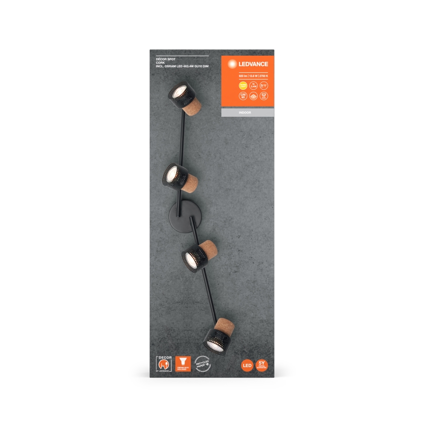 Ledvance - LED spotlight DECOR CORK 4xGU10/3,4W/230V