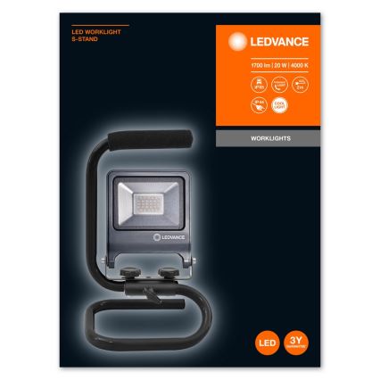 Ledvance - LED Strålkastare med en hållare S-STAND LED/20W/230V IP65