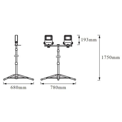 Ledvance - LED Strålkastare med en hållare TRIPOD 2xLED/30W/230V IP65