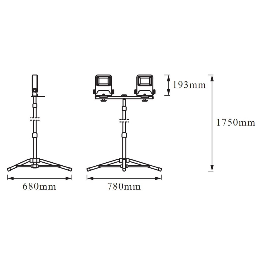 Ledvance - LED Strålkastare med en hållare TRIPOD 2xLED/30W/230V IP65